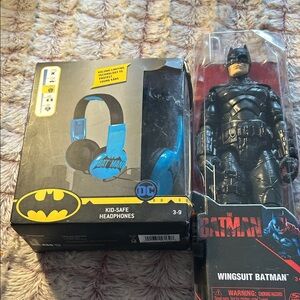 DC Batman Blue Headphones and Black Wingsuit Action Figure